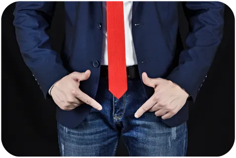 Ilustración de los síntomas de una hernia inguinal en la región de la ingle